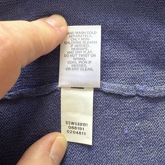 J Jill Blue Linen Blend Open Front Lightweight Cardigan Women’s Size XL - Picture 8 of 8